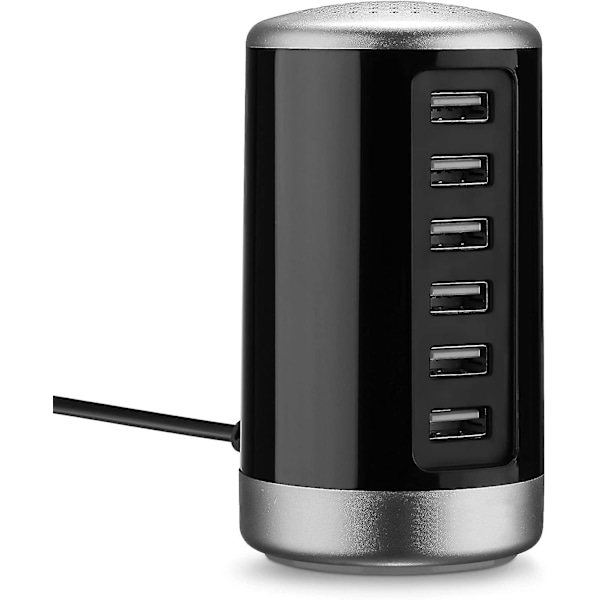 USB væglader, 30W 6-ports skrivebordslader USB opladningsstation