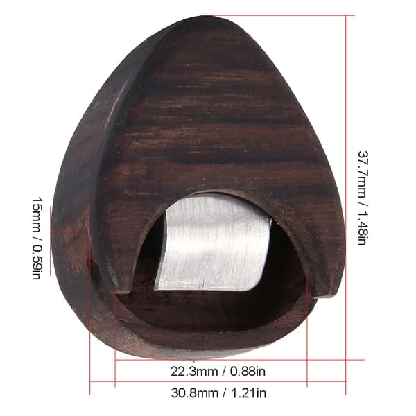 Hjerteformet æske i palisander til standard guitarpicks