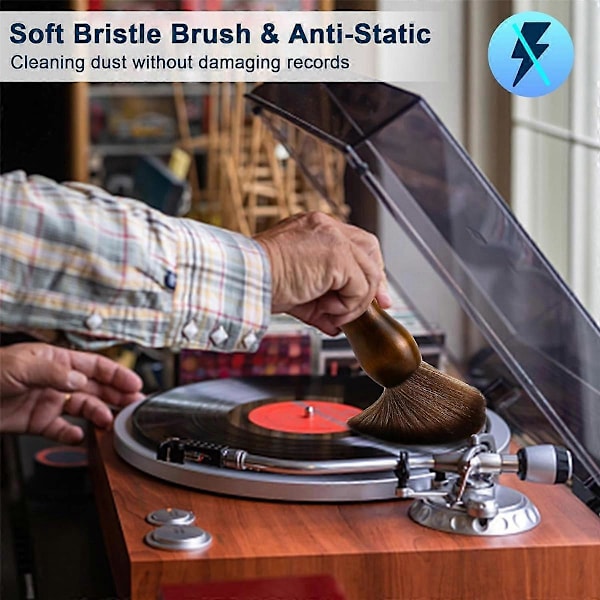 Rensebørste til pladespiller Vinylpladerenser, Støvrensebørste til LP CD /Keyboard/Computer/Guitar