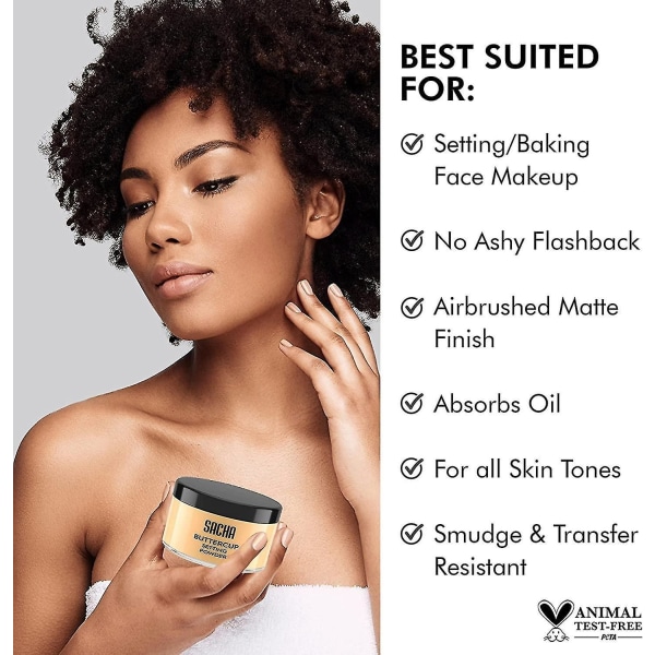 Sacha Buttercup Setting Powder - Finely Milled And Flash-friendly