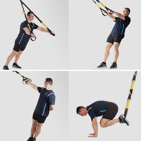 Dhrs Suspension Trainer Kit, Den lättaste och minsta suspensionstränaren - Perfekt för resor och inomhus/utomhusträning (svart)