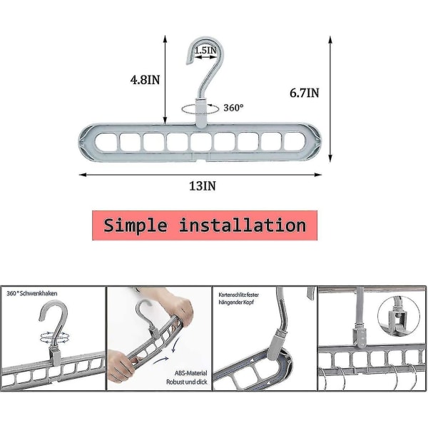12 Pakk Magiske Kleshengere, Premium Foldbare Kleshengere, Allsidige Plassbesparende Kleshengere For Klesoppbevaring Og Tørking.