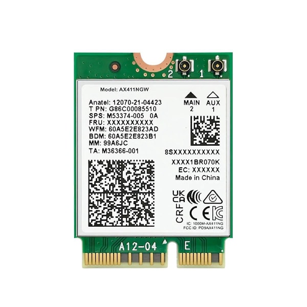 For Ax411 Wifi-kort Wifi 6e Cnvio2 Bluetooth 5.3 -bånd 5374mbps Netværksadapter Til Bærbar/pc Win10