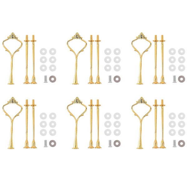 6 Sæt Bakke Hardware Til Kage Stativ 3-lags Kage Stativ Montering Hardware Holder Til Bryllup Og Fest