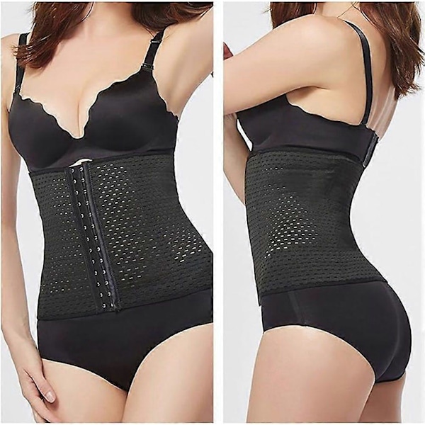 Hengittävä vyötärömuotoiluvyö naisille ja miehille, jossa hakas- ja silmäkiinnitys, slim fit -malli