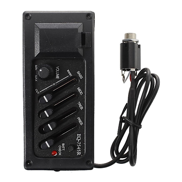 Komplett Kit Eq Förförstärkare Plus Pickup För Akustisk Gitarr 7545r-4 Band Plus Volymkontroll, Levereras Med Ett Batterifack