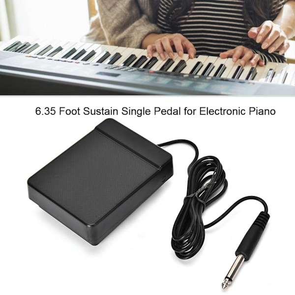 Sustainpedal för Elektroniskt Keyboard Piano - 6.35 fot Enkel Controller