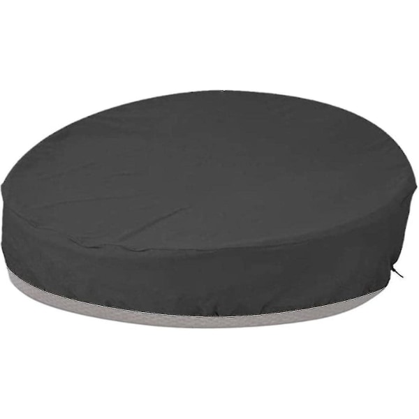 Pyöreä cover Pyöreä sohvasängyn cover tuulenpitävä UV-suojattu 210d Oxford kangaspeite puutarhakalusteisiin, musta 190x89cm