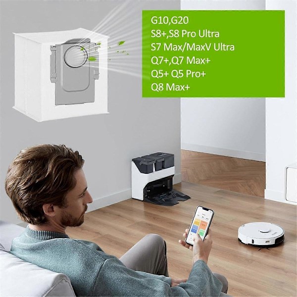 14 st Dammsugarpåsar för S8 Pro Ultra,, +, Max,S7 MaxV Ultra,S7 Pro Ultra,Q5+ Q5 Pro/G10 Robotdammsugare