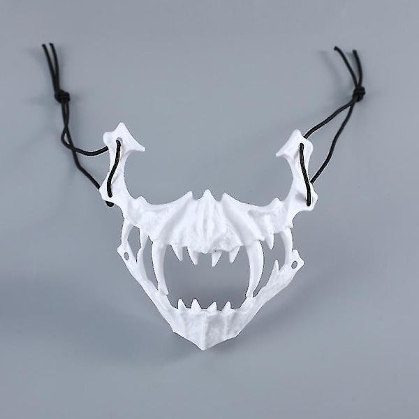 Halloween Skull Party Maske Demon Varulv Tigre Halv Ansigt Dække Maske Voksen Børn Prom Karneval Fest Cosplay Kostume Tilbehør black