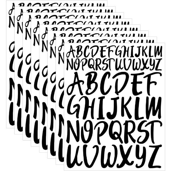 12 ark självhäftande bokstäver, 2,5 cm 5 cm Alfabetsklistermärken Versaler Scrapbooking Vattentät alfabet Vinyl Alfabetsklistermärken för hantverkspostlåda