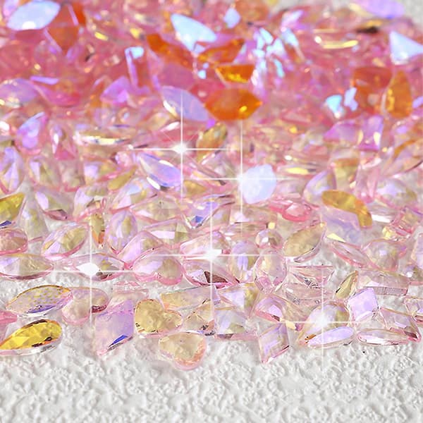 Assorterede Flade Bagside Neglekrystaller Gem Rhinestones til Neglekunst Design