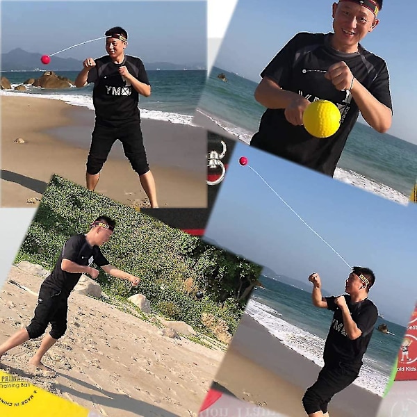 Boks Ultimate Reflex Bold Sæt - 4 React Reflex Bold Plus 2 Justerbare Pandebånd, Perfekt til Reflekser, Timing, Præcision, Fokus og Hånd-Øje Koordination