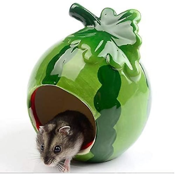 Hamster gjemmested Keramisk Søt Jordbærformet Hamsterhus Chinchilla Minihytte Smådyrgjemmested Hulebur