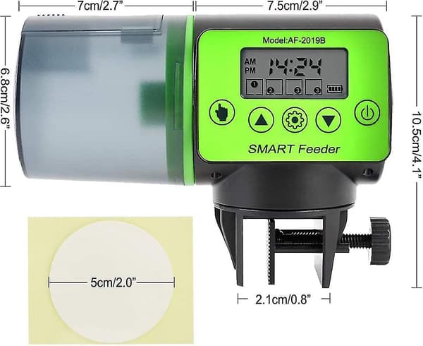 Automatisk fiskefoderautomat med timer og LCD til akvarium