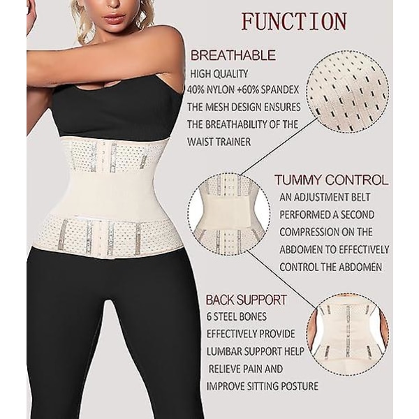 Women Waist Trainer Corset Tummy Control Body Shaper Breathable Shapewear Workout Slimming Belt Girdle Cincher