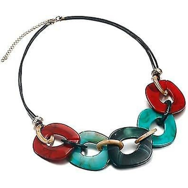 Punk Akryylinen Geometrinen Choker-kaulakoru Värikäs Säädettävä Hartsi-asetaatti Villapaita Paksu Kaulakoru Vintage Suuri Choker-panta Herkkä Statement W:lle