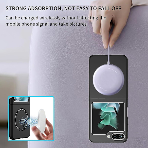Magnetisk Etui Til Samsung Galaxy Z Flip 5 Etui Kompatibel Med Magsafe, Hård Pc Militær Grade Anti-drop Stødsikkert Cover