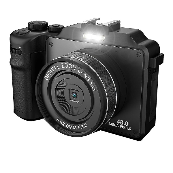 3-tommers Ips-skjerm digitalkamera for fotografering, 4k Vlog-kamera, dobbel kamera foran og bak kamera med