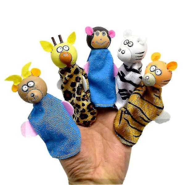 5 stk Tegnefilm Dyre Finger Dukker Baby Småbørn Story Time Dyre Finger Legetøj (tilfældig farve)