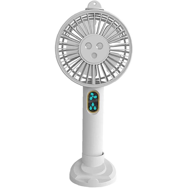 ventilateur De Poche Portable De Poche Portable Rechargeable De 2000mah Avec Base 3 Vitesses Spray Ajustable Ventilateur Personnel Blanc, Ventila