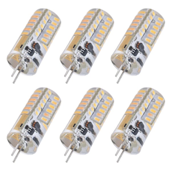 6 stk LED Pære Nem Installation Lys Transmission Ensartet Lysudgang Farve Pære til Fest Hjem 12V Varmt Hvid