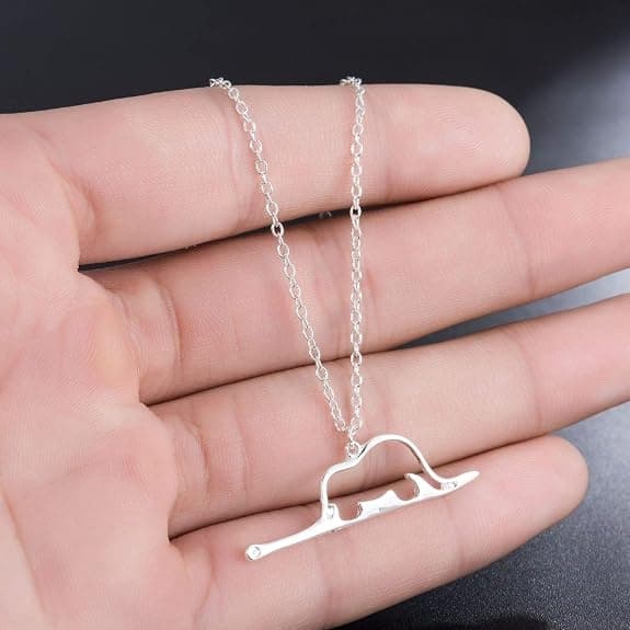 Den lille prinsen elefant halsband, ormformat elefant hängsmycke halsband (silver)