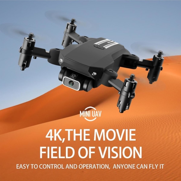 Mini Drone 4k 1080p Hd Kamera Wifi Fpv Trykk Høy høyde Sammenleggbar Quadcopter Rc Dron Leketøy | Rc Helikopter (svart)