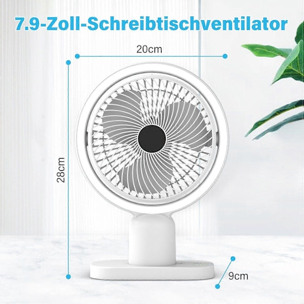 Pöytätuuletin mini USB-tuuletin kannettava pöytätuuletin LED-valolla koti- ja toimistokäyttöön