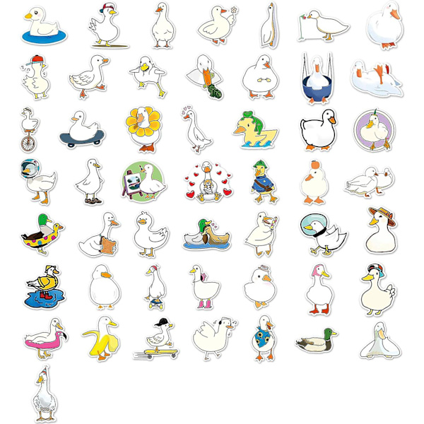50 st Duck Stickers, Roliga Vattentäta Ankor Graffiti Stickers För Diy Telefon Laptop Skateboard Resväska Vattenflaska
