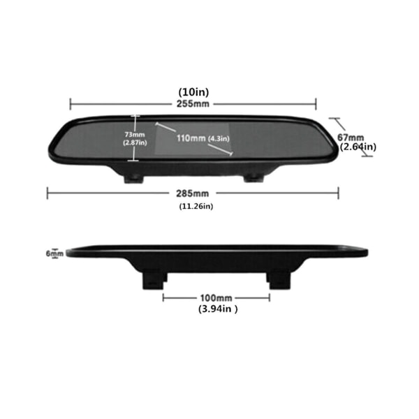 4,3-tommers bakspeil skjerm bil HD LCD skjerm DVD-skjerm ryggekamera biltilbehør