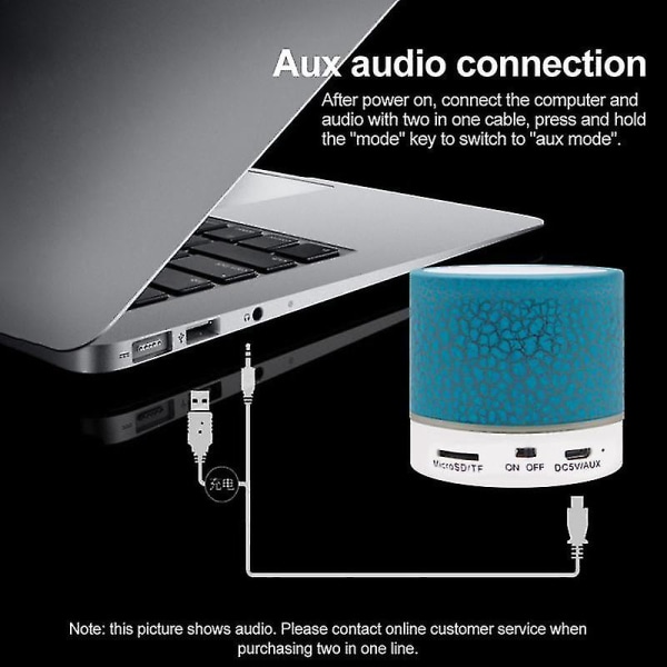 A9 Bluetooth-høyttaler Mini trådløs høyttaler Crack Led Tf-kort Usb Subwoofer Bærbar Mp3