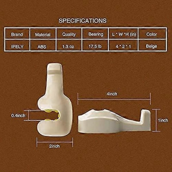 Yleiskäyttöinen koukku auton istuimen niskatukeen, käsilaukulle, kangaskassille (Beige - 2 kpl)-PHWJ