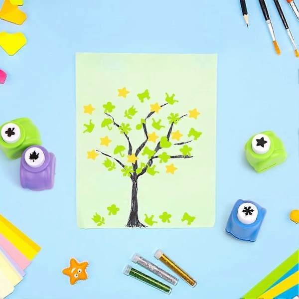 Papirhul til børn, 10-pak mini papirhul til gør-det-selv, fotoalbum og scrapbooking.