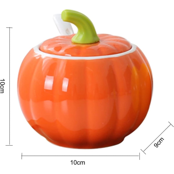 Maustepurkit Maustepurkit Kurpitsan Muotoinen Maustereitti Maustesarja Säilytysastia Lusikka Kansi Ja Pidike (oranssi)