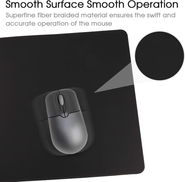Musematte/Stor musematte 600x300x3 mm | Skrivebordsmatte/Gamingmusematte | Forbedrer presisjon og hastighet (svart)