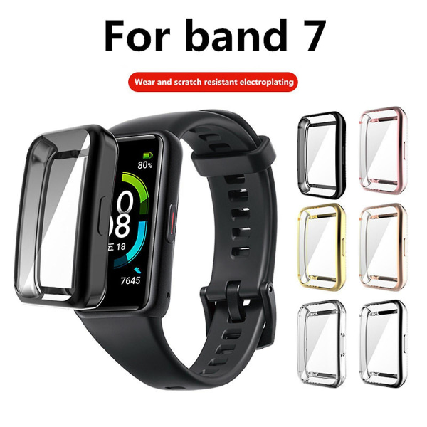 For Band 7 Watch Case Soft Tpu Beskyttelsescover til Huawei Band 7 Full Screen Protector Cases Ramme Bumper Shell