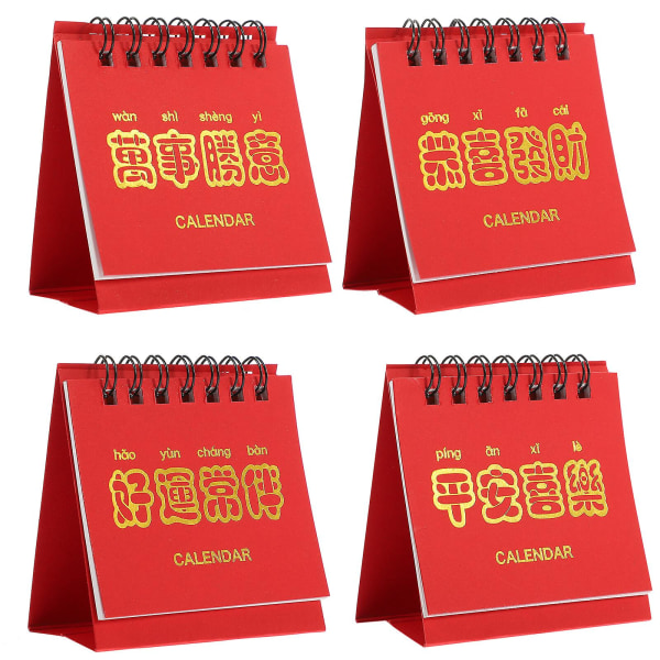 4-pack Kontorskalender Dekorativ Skrivbords kalender Månadskalender Papperskalender