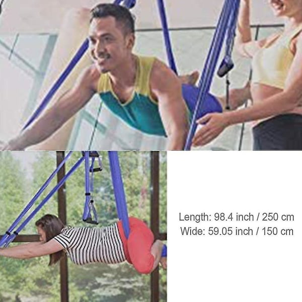 Yoga hængekøje, Aerial Yoga Swing, Yoga hængekøje Trapeze Yoga Kit til Antigravity Yoga Inversion med 2 forlængerstropper (Farve: Lilla)
