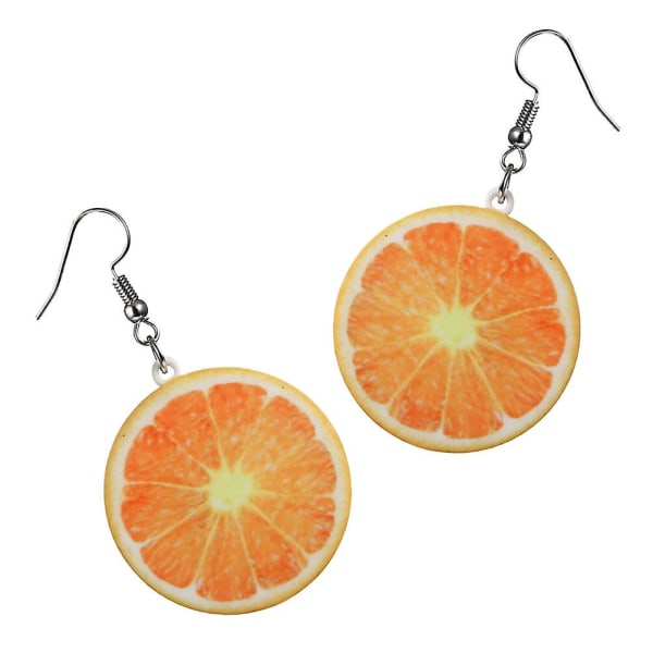 1 par kreative fruktformede øredobber Moteøre dingler Delikat kvinner dangler øresmykker oransje (oransje)