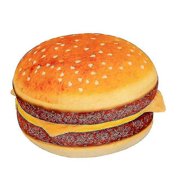 Rolig 1-pack 40 cm Söt Simulerad Plyschmat Bröd Toast Hamburgare Kudde Fylld Mat Leksaker Hem Soffa Golvkudde