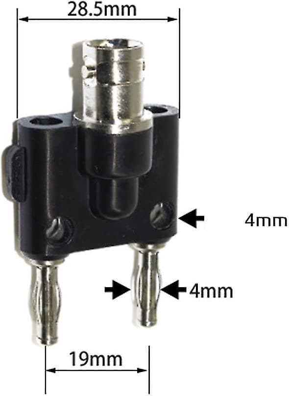 Bananpluggadapter för hane (svart) (1 st)