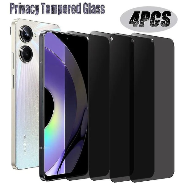 4 kpl Privacy Tempered Glass Realme C53 Anti-spy -näytönsuojalle