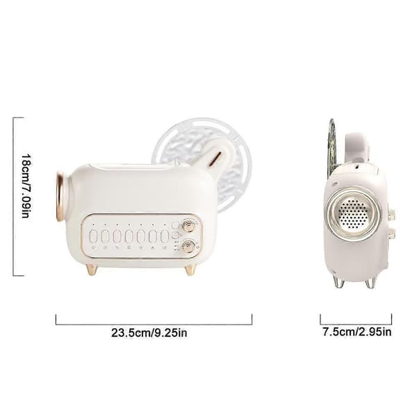 White Noise Diffuser - Bluetooth-högtalare Aurora Ljus Luftfuktare för Sömn och Avkoppling Beige A