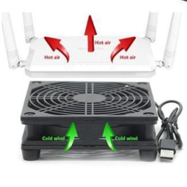 120mm USB-kylfläktstativ 2500rpm tyst kylare för routermodem kabel-TV-box Fg