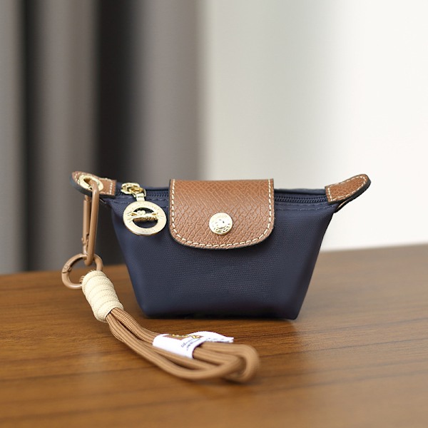 Longchamp mini-väska nylon dumpling-väska fashionabel bankkortsförvaring lätt liten myntbörs