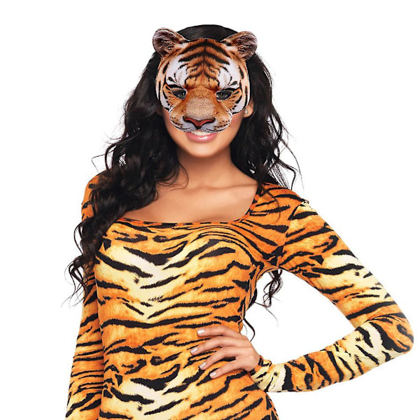 Tiger Cosplay Maske EVA Halvmaske Halloween Party Kostyme Maskerade Maske