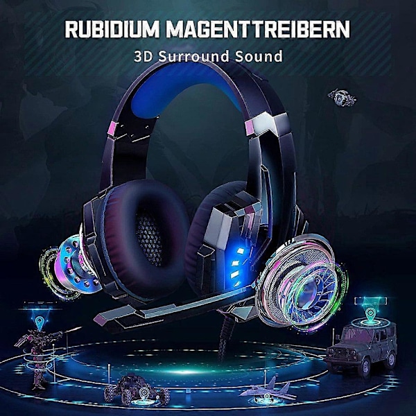 Gaming headset Over-ear hovedtelefoner Headset til gaming Immersiv lyd Komfortabel pasform