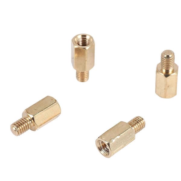 50 st PC PCB Moderkort Mässing Standoff Hexagonal Distans M3 7+4mm