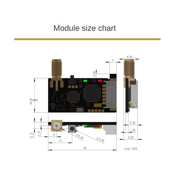 Sx1278 433m Lora trådlös modul Uart seriell sändare mottagare modul